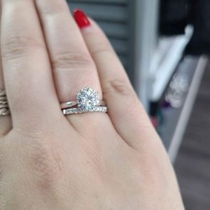 1.93 carat round moissanite solitare engagement ring